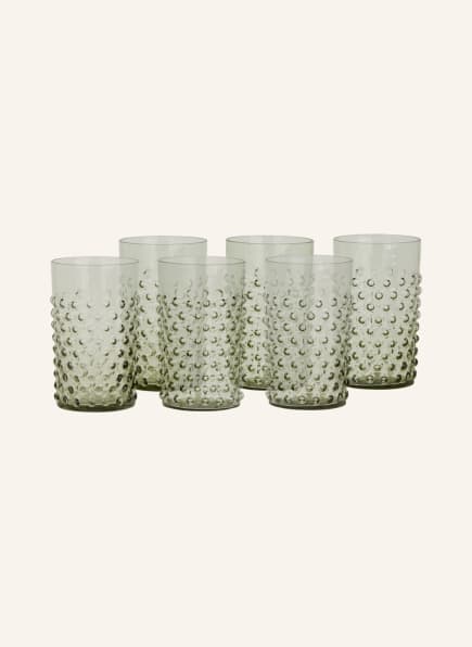 ANNA VON LIPA Set of 6 drinking glasses HOBNAIL