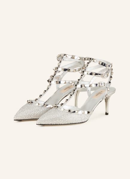 VALENTINO GARAVANI Lodičky ROCKSTUD s nýty a ozdobnými kamínky