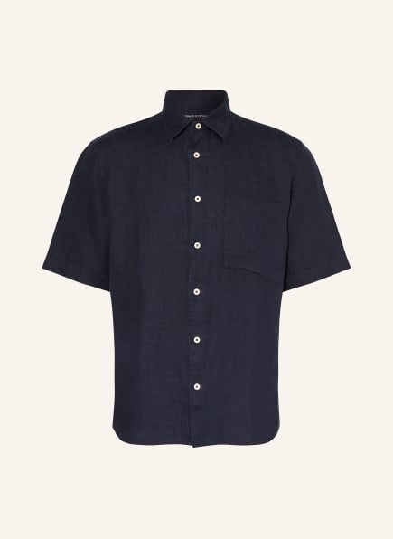 Marc O'Polo fedeli black short-sleeve polo shirt made of linen