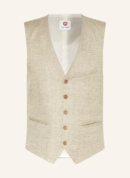 CG - CLUB of GENTS Suit vest CG PLUM slim fit with linen