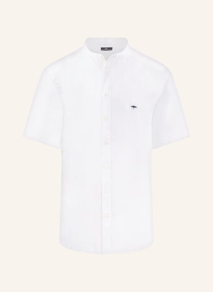 FYNCH-HATTON Short sleeve shirt regular fit made of linen with stand-up collar