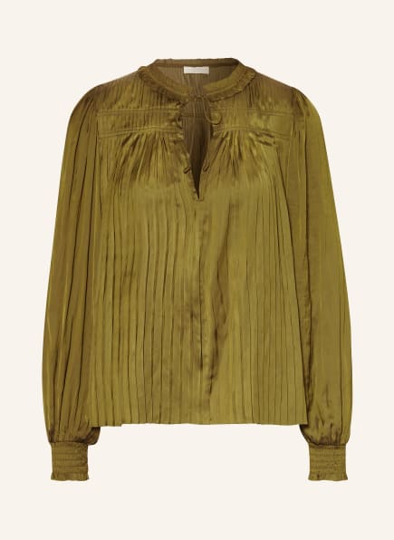 ULLA JOHNSON Satinbluse LEAH mit Pliseefalten