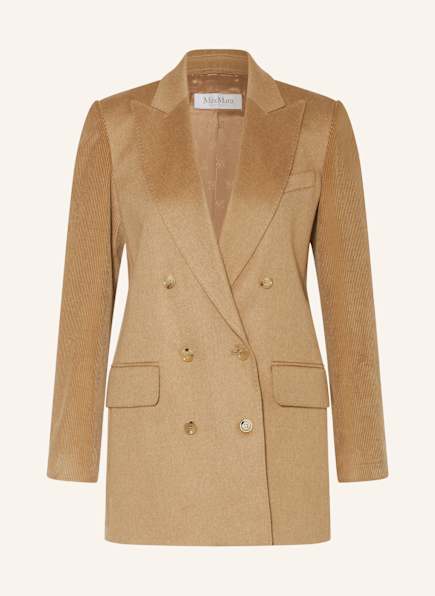 Max Mara POTENTE corduroy blazer in a mix of materials with camel hair