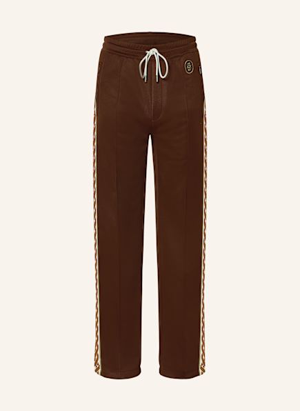 DRÔLE DE MONSIEUR Jacquard trousers with tuxedo stripe