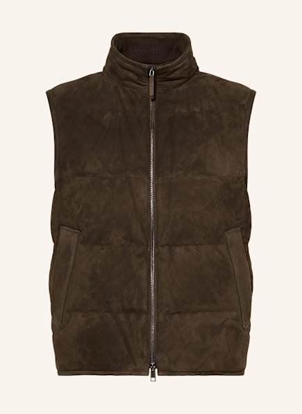 ZEGNA Down vest made of leather