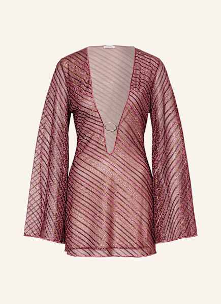 Oséree SHINY STRIPES beach dress with glitter thread