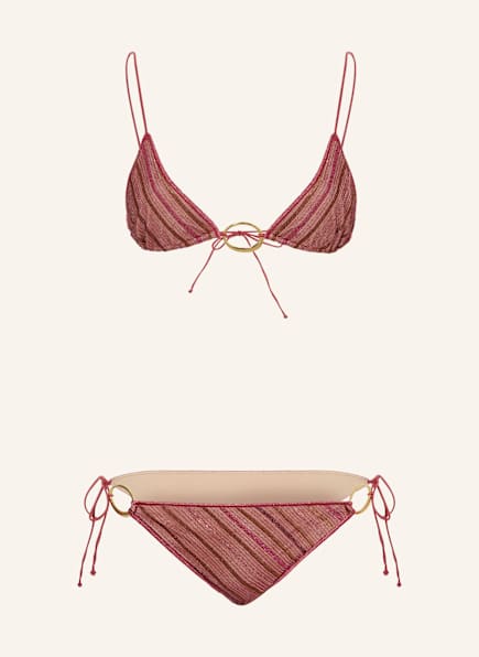Oséree SHINY STRIPES triangle bikini with glitter thread