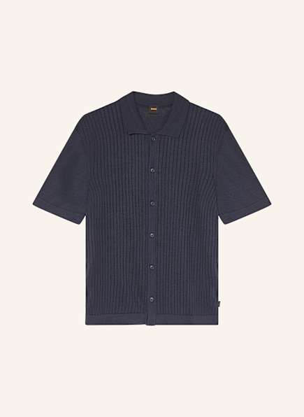 BOSS Knit shirt KAMICINO Regular fit with linen