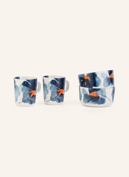 marimekko 6-tlg. Set OIVA/ VALSSI: Henkelbecher, Dessertteller und Müslischalen