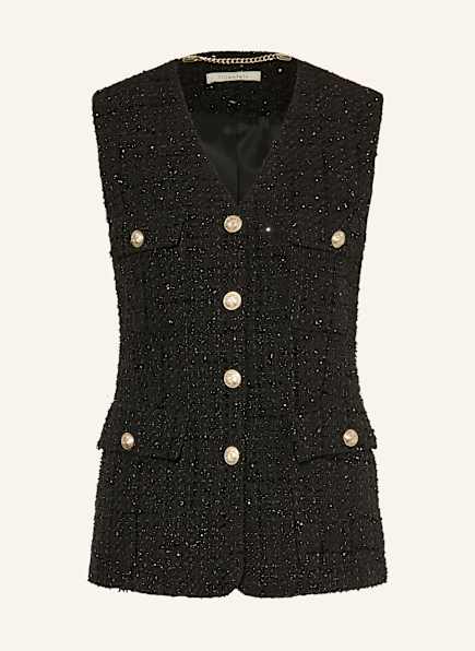 lilienfels Bouclé-Weste mit Glitzergarn und Pailletten