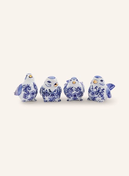 POLSPOTTEN Sada 4 dekorativních figurek BLUE BIRD FAMILY