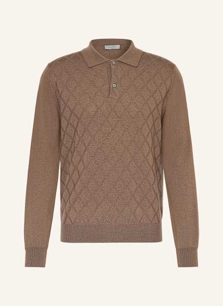 CANALI Knitted polo shirt made of merino wool