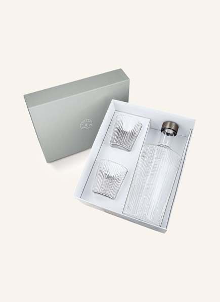 PAVEAU 3er-Set: Trinkgläser und Flasche