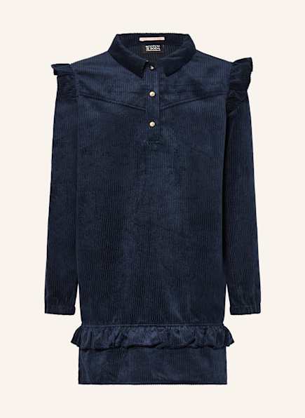 SCOTCH & SODA Hemdblusenkleid aus Cord mit Rüschen