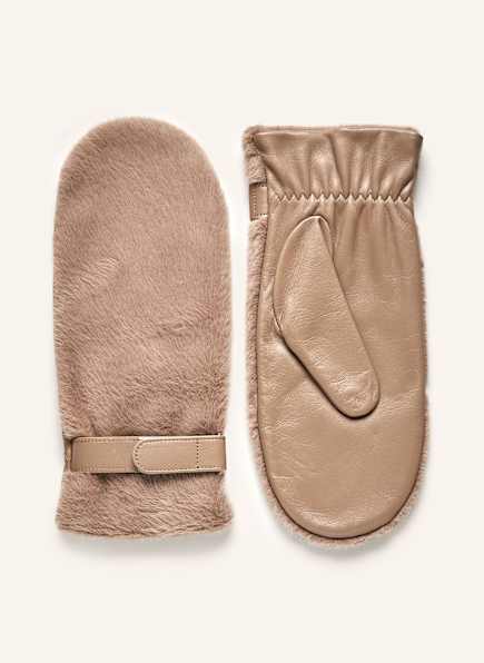 BOSS Lederfäustlinge YOSIE mit Kunstfell
