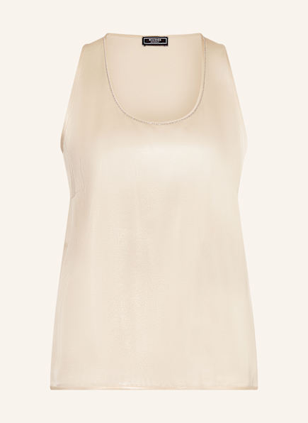 PESERICO Satintop mit Schmucksteinen