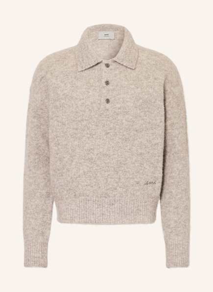 AMI PARIS Úpletová polokošile s alpakou