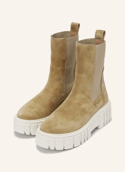 Marc O'Polo Velours-Chelsea-Boots, Farbe: BEIGE (Bild 1)