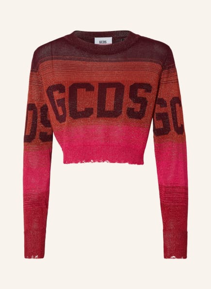 GCDS Cropped Sweatshirt DEGRADE, Farbe: ROT (Bild 1)