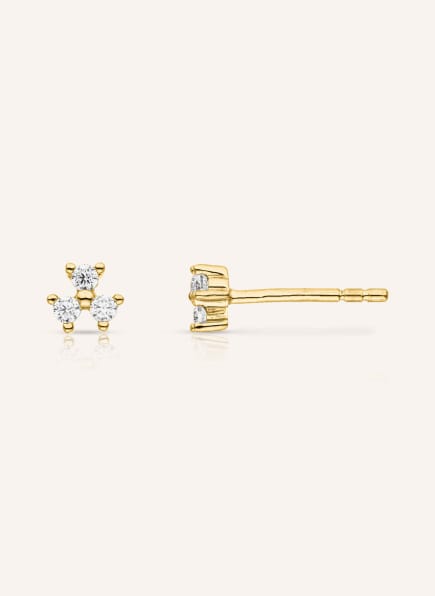 VEYNOU Ohrstecker FLEUR aus 14 Karat Gelbgold und 0,16ct. Diamanten