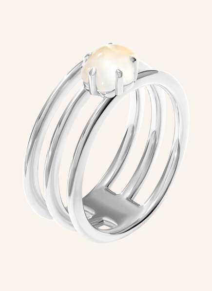 VIERI Ring WOLKE MILCHQUARZ DREIREIHIG