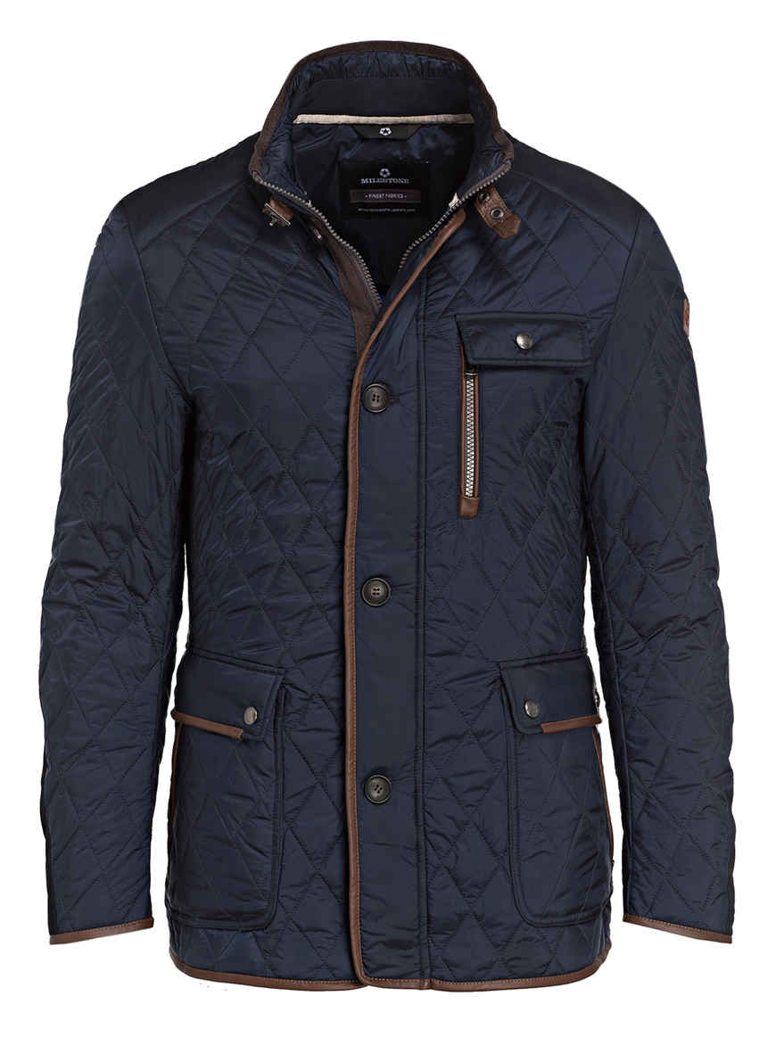 MILESTONE Steppjacke LEONIDO in dunkelblau/ dunkelbraun online kaufen ...