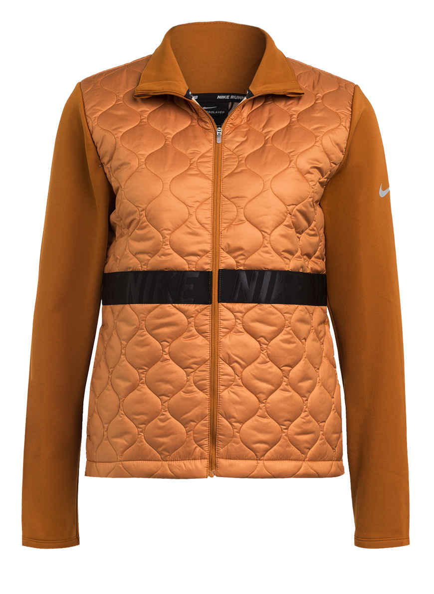 Nike Damen Laufjacke Aero Layer Jacket orangeschwarz Nike Damen Laufjacke Aero Layer Jacket orangeschwarz