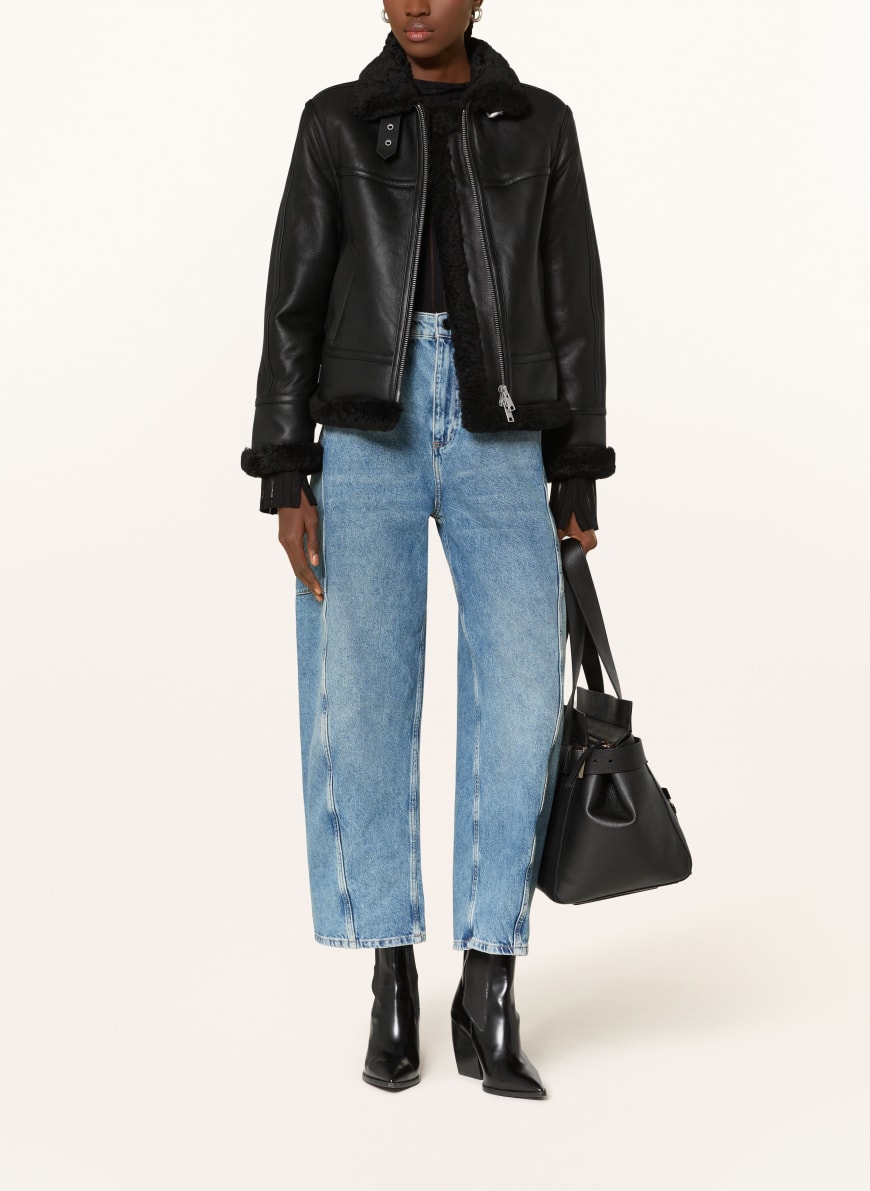 ALLSAINTS Leather jacket LOREL in black