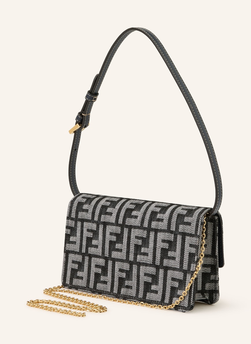 FENDI Geldbörse BAGUETTE zum Umhängen in blaugrau/ braun