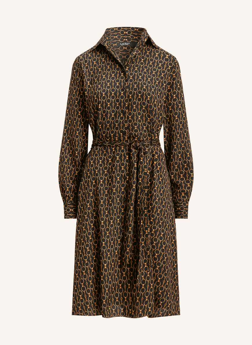 LAUREN RALPH LAUREN Shirt dress in black / gold