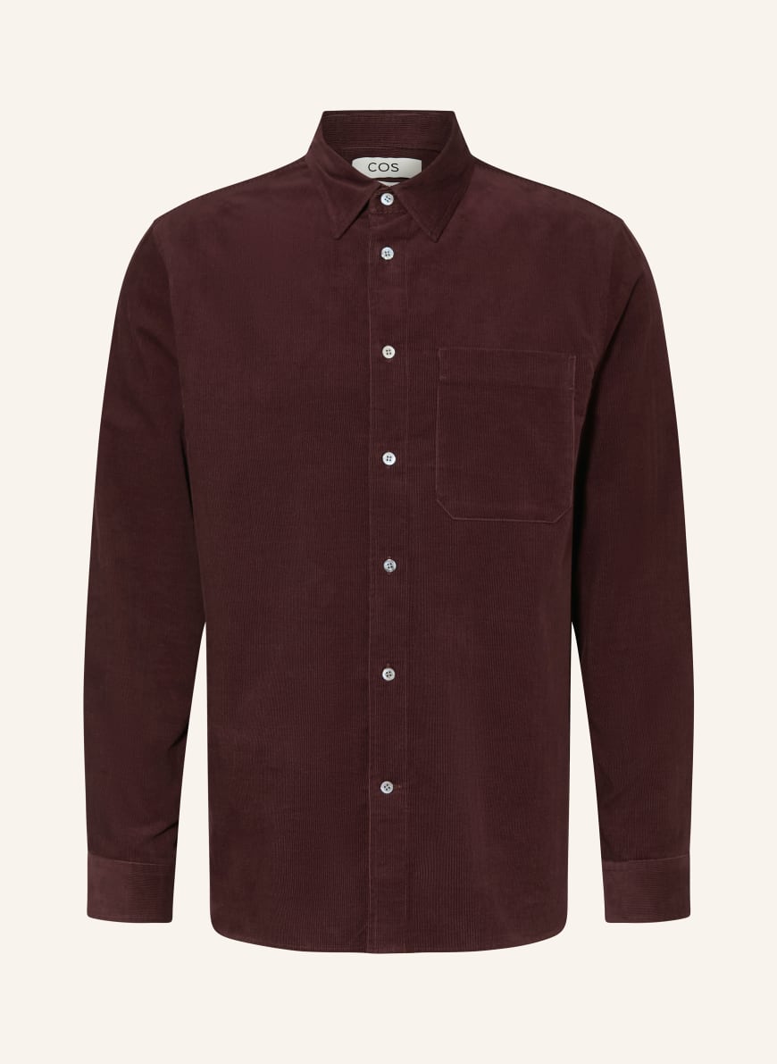 COS Relaxed fit corduroy shirt in dark red