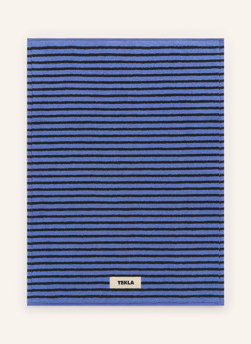 TEKLA Badematte in dunkelblau / schwarz
