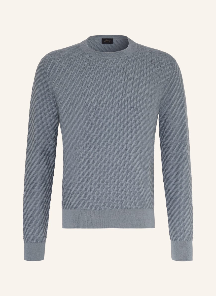 Brioni Sweater with silk in blue