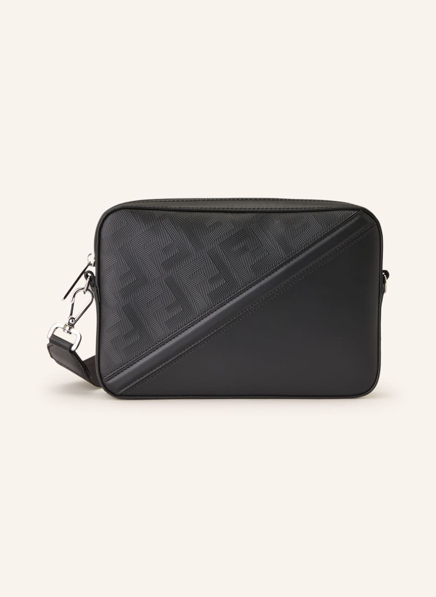 FENDI CAMERA CASE FENDI DIAGONAL shoulder bag in black / silver