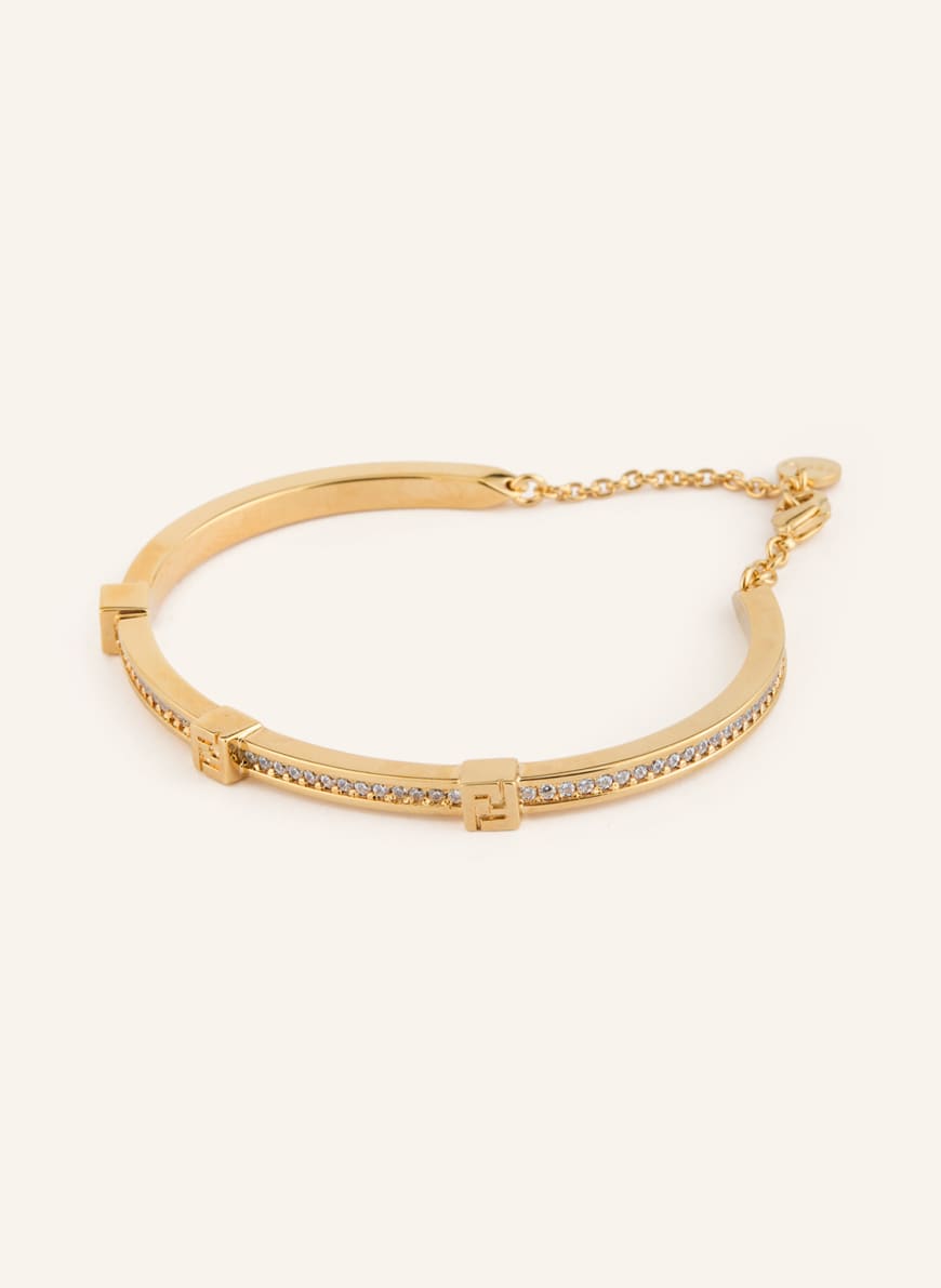 アクセサリー FENDI Gold Color Bangle Blacelet M FENDI FOREVER FENDI bangle in gold / white