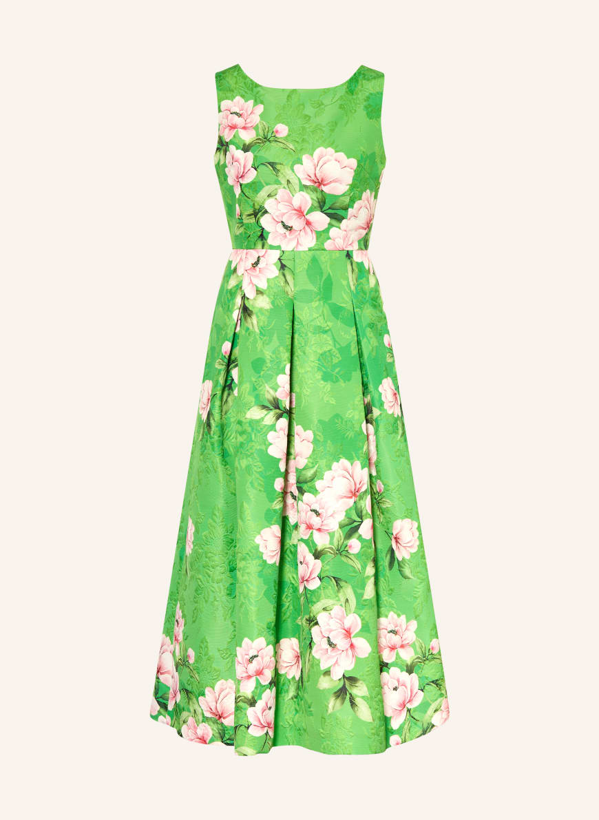 LUNATICA MILANO jacquard dress in neon green / light pink / pink