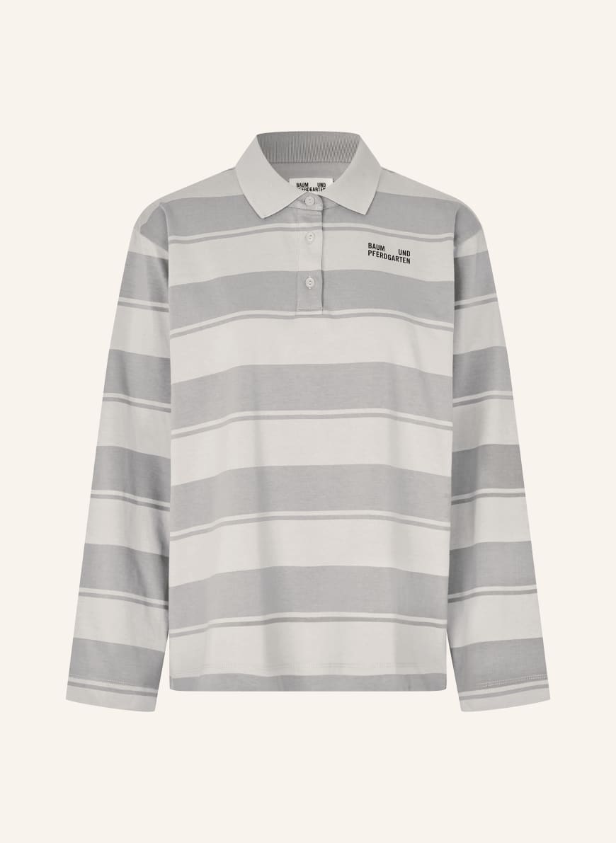 BAUM UND PFERDGARTEN JEANNE jersey polo shirt in gray / light gray