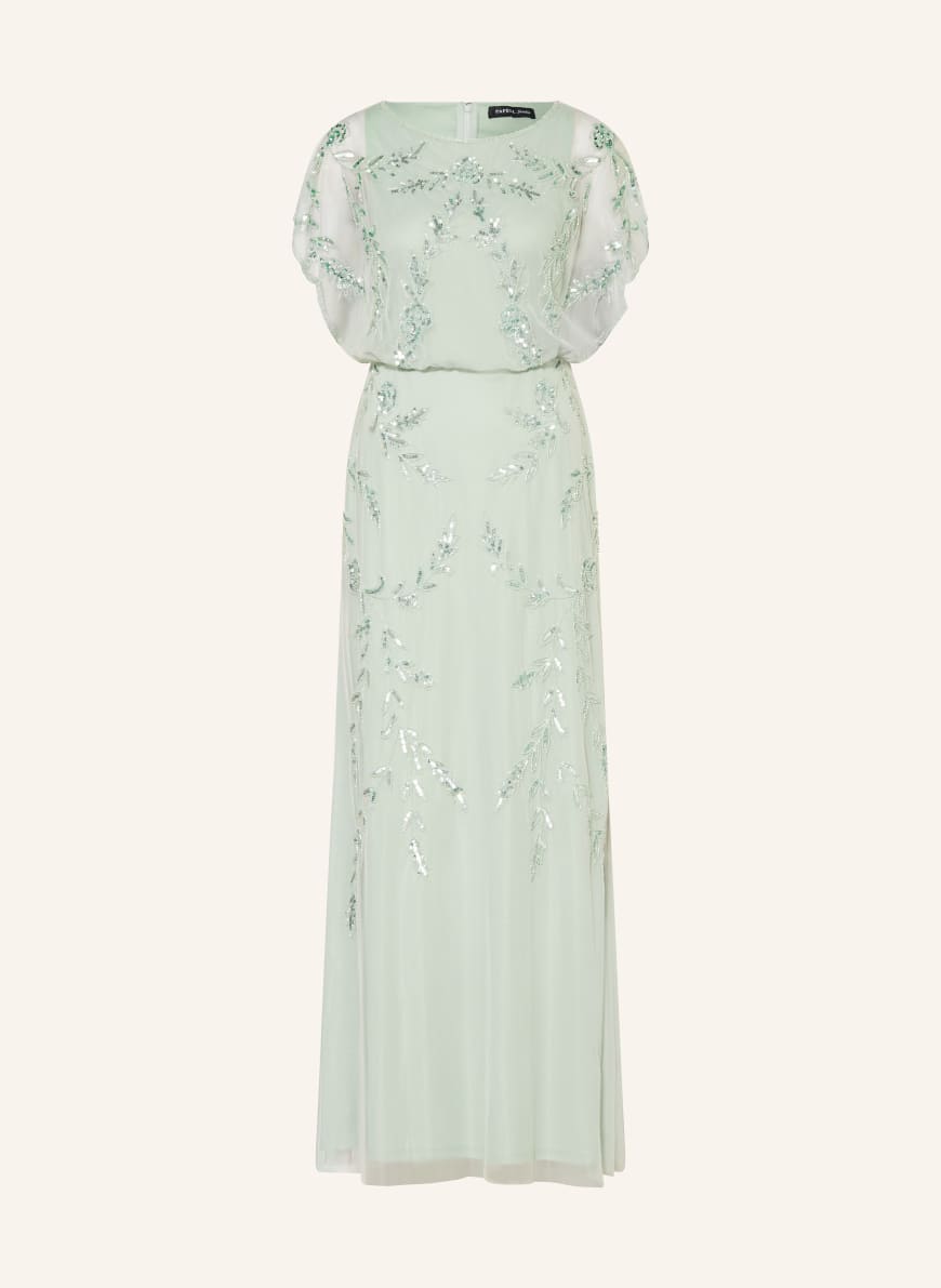ADRIANNA PAPELL Evening gown with sequins and decorative beads in turquoise