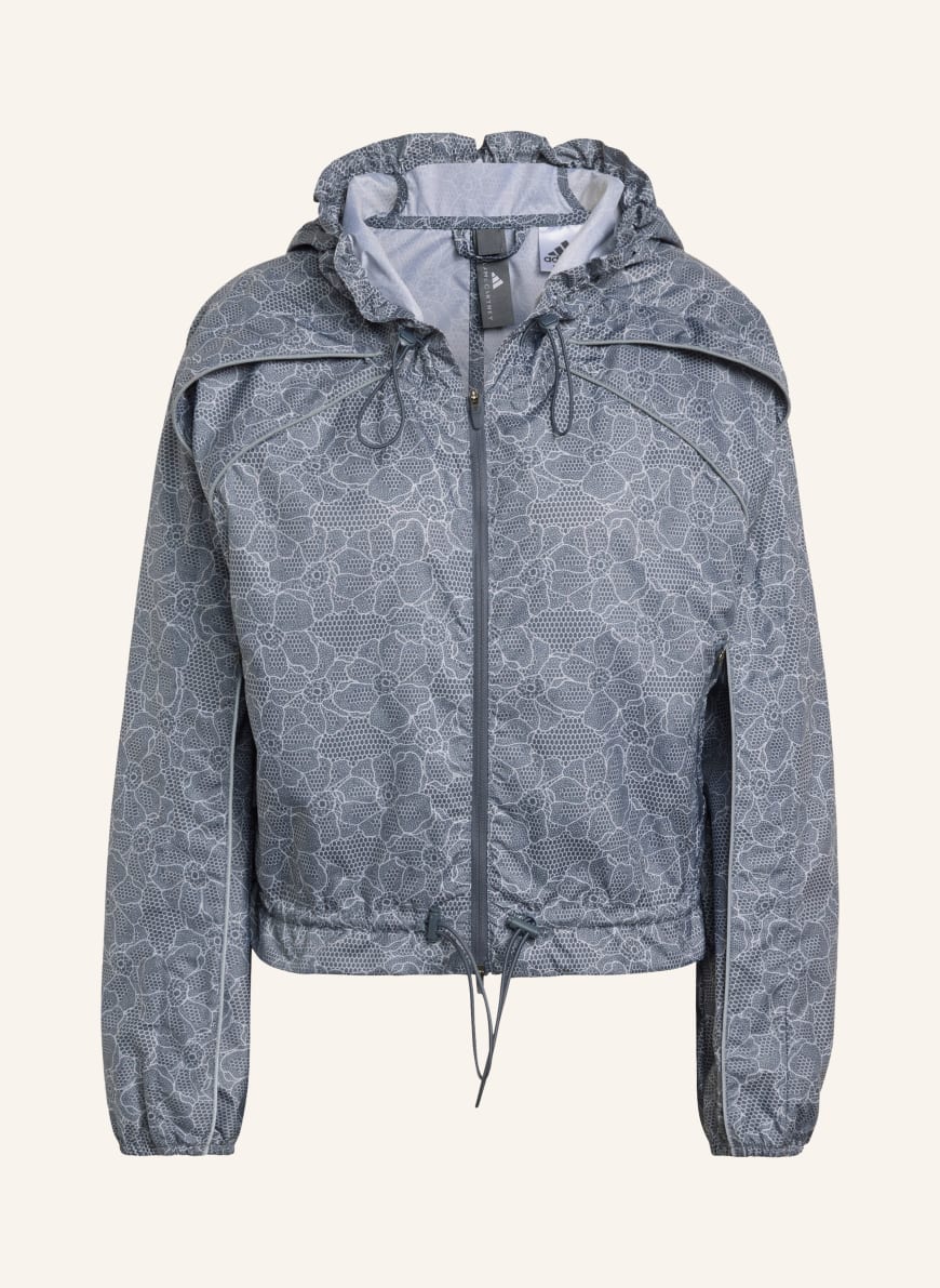 STELLA McCARTNEY ブルゾン 38 グレー サテン ジャケット アディダス バイ ステラマッカートニー シルバーナイロン ギミック