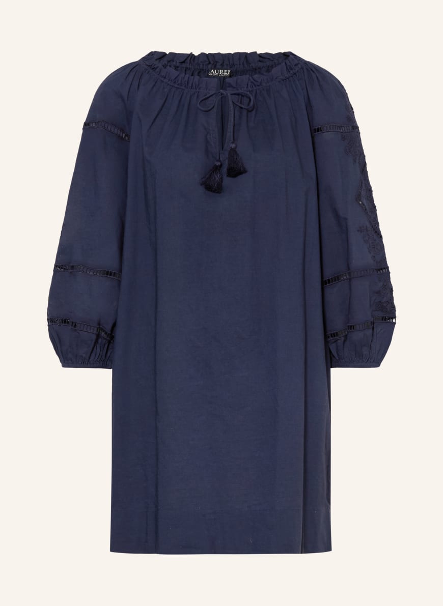 LAUREN RALPH LAUREN Beach dress with openwork lace and 3/4 sleeves in dark blue LAUREN RALPH LAUREN Beach dress with openwork lace and 3/4 sleeves in dark blue