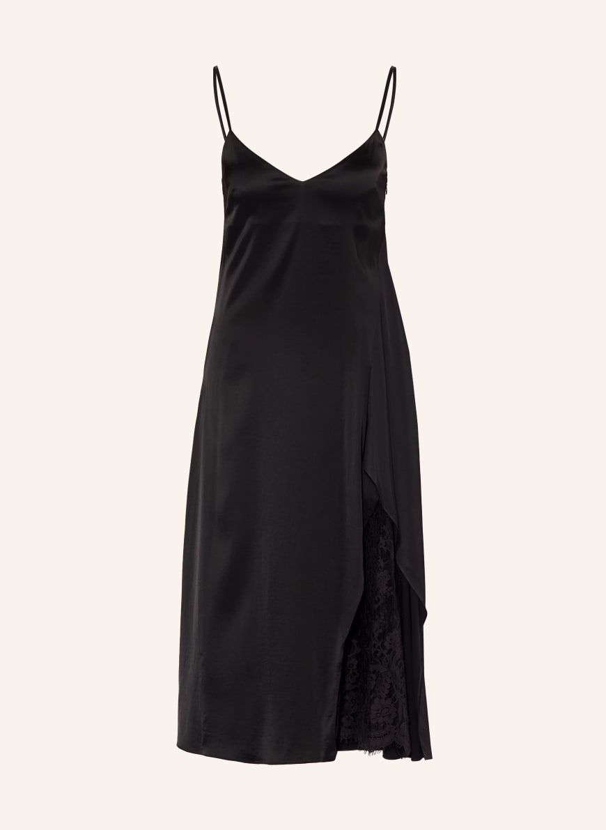 Acne Studios Satin dress with lace in black