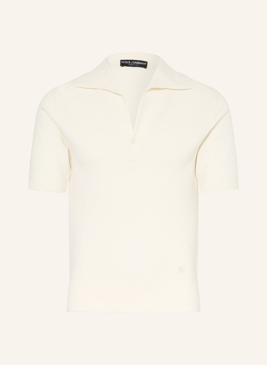 90-00s Dolce & Gabbana　Glitter Knit Polo DOLCE & GABBANA Knit polo shirt in ecru