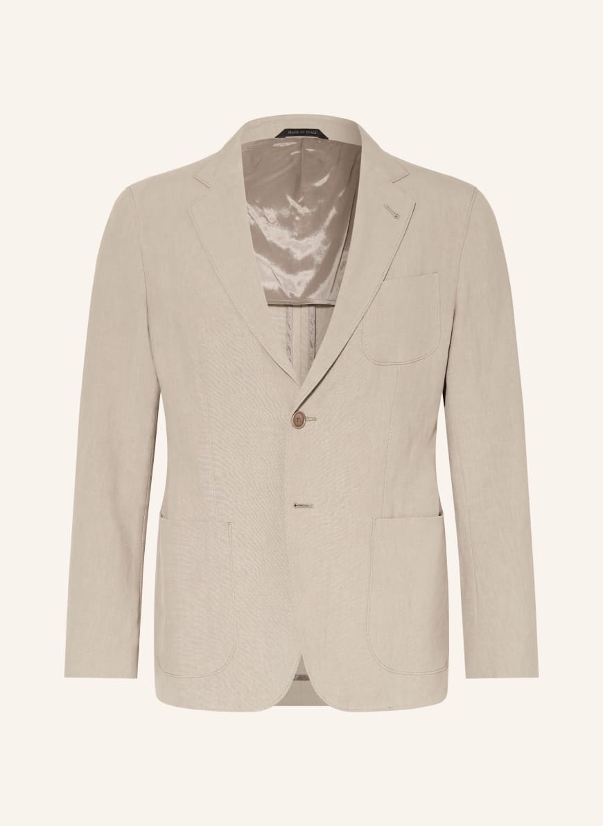 GIORGIO ARMANI Regular fit linen suit jacket in u6167 roasted cashew