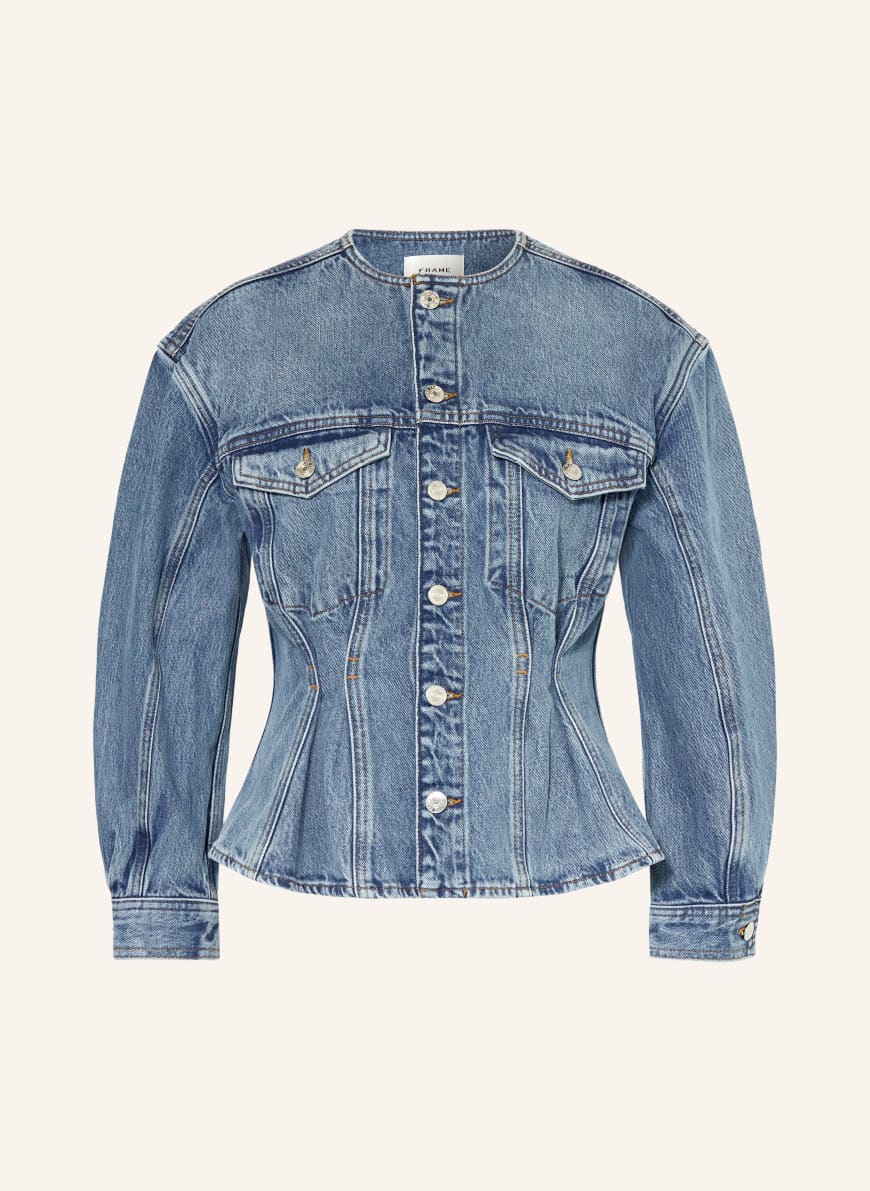 FRAME Denim jacket THE NIPPED COLLARLESS JACKET in umbi umbria