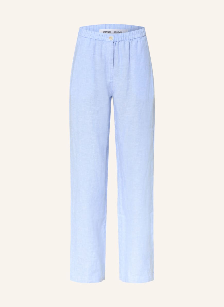 SAMSØE SAMSØE SATOVES linen trousers in light blue
