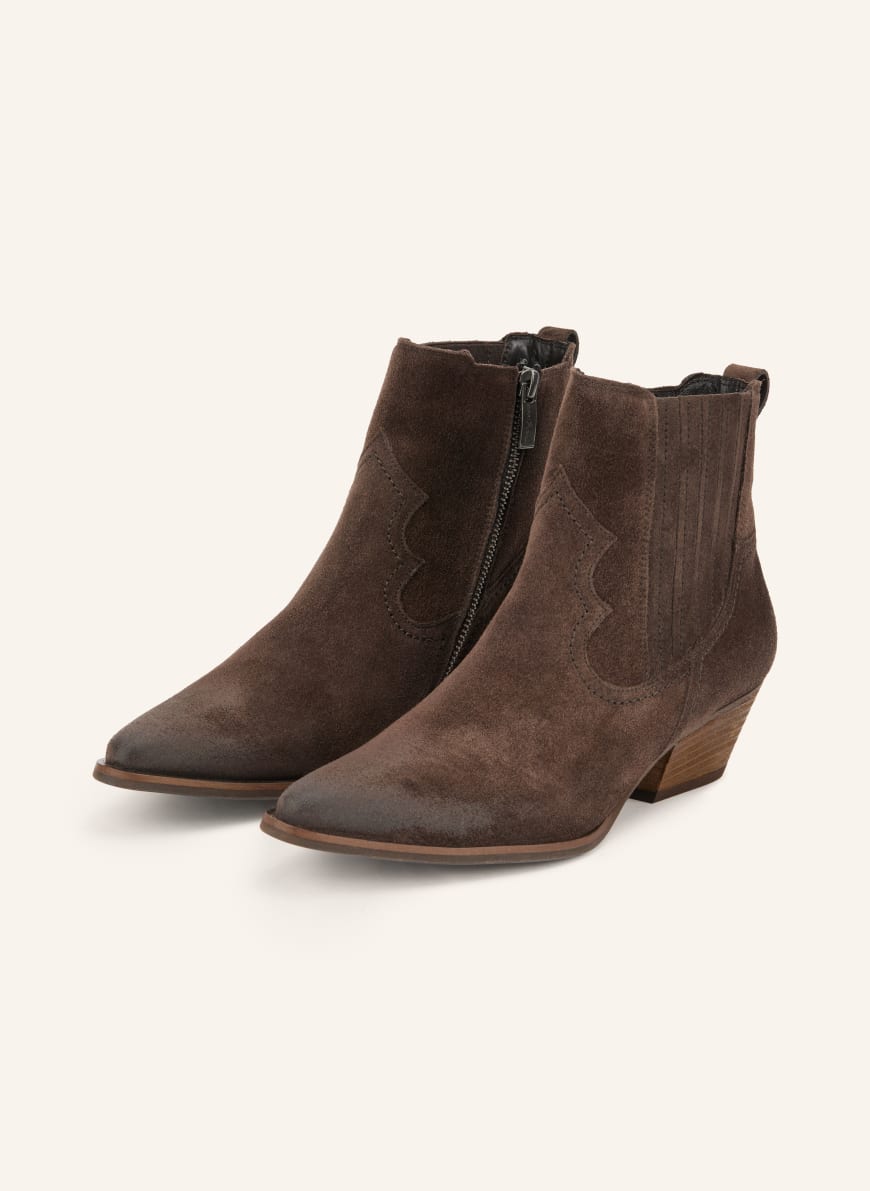 cowboy boots braune stiefeletten sale paul green Cowboy Boots in dunkelbraun