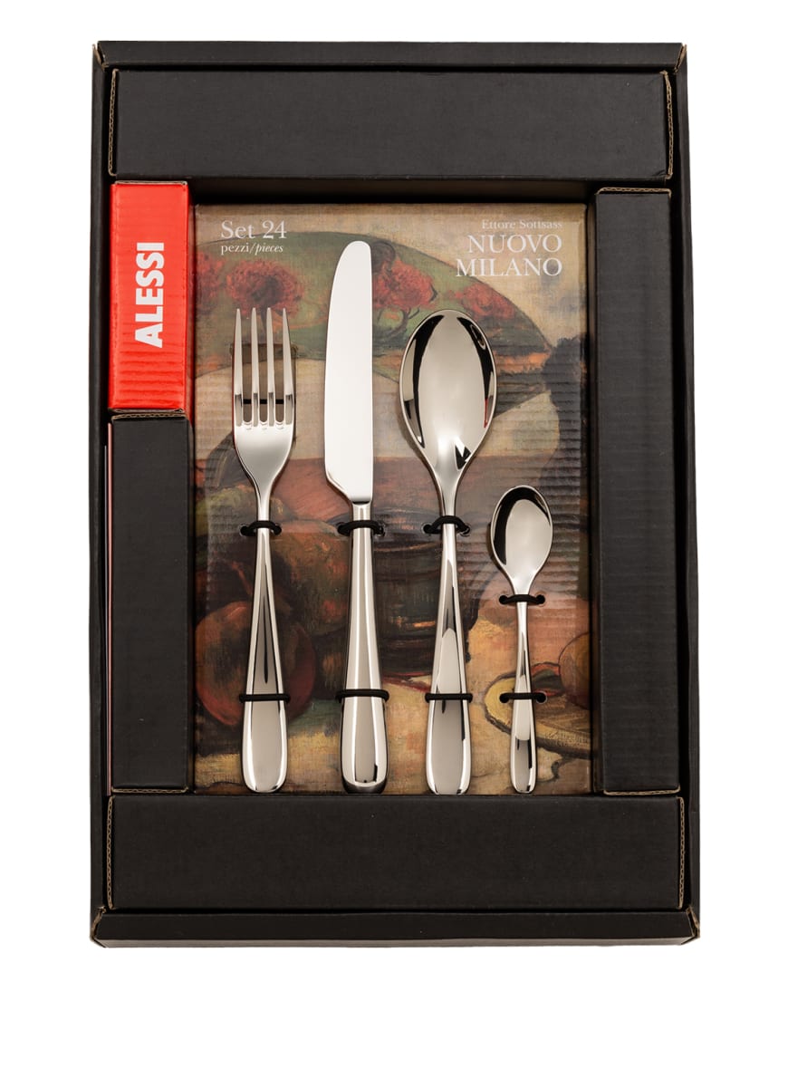 ALESSI 24-piece Cutlery set NUOVO MILANO in silver