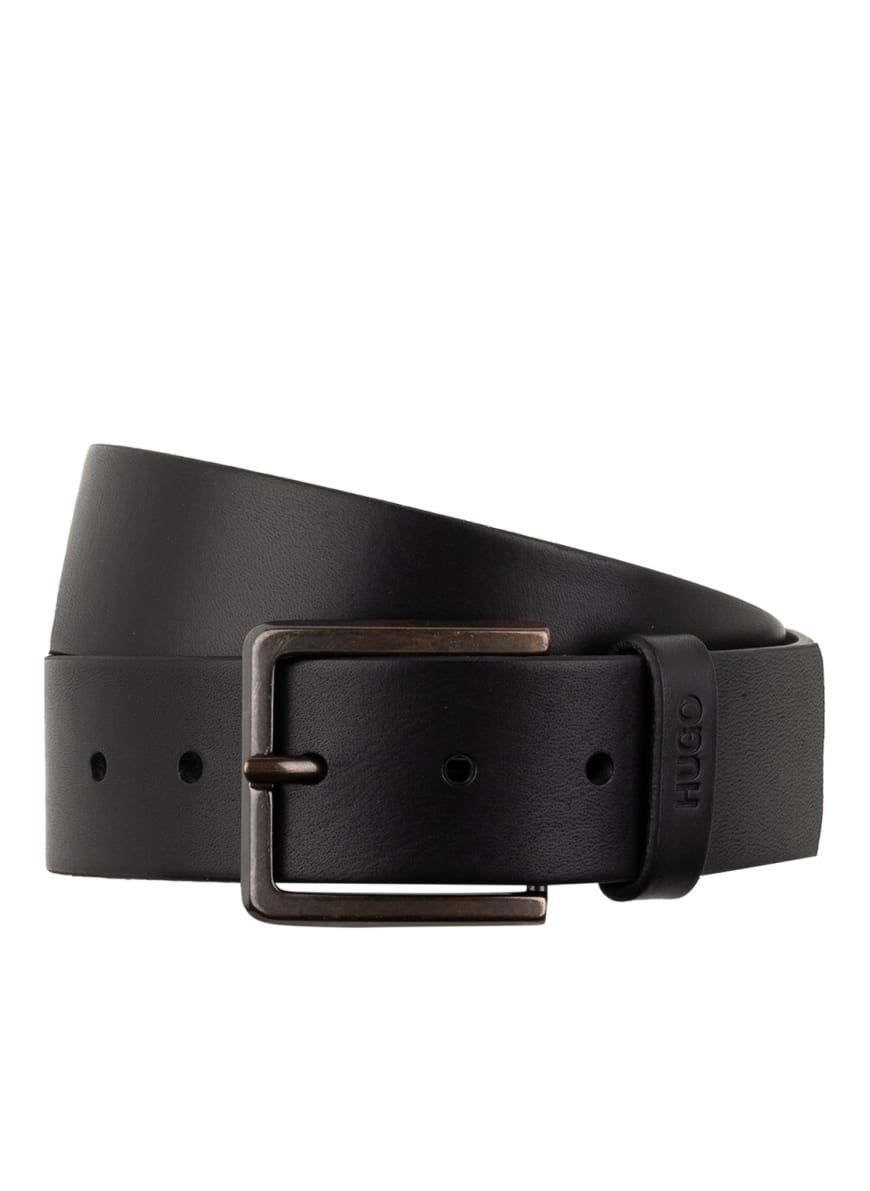 HUGO Leather belt GIONIO in black 