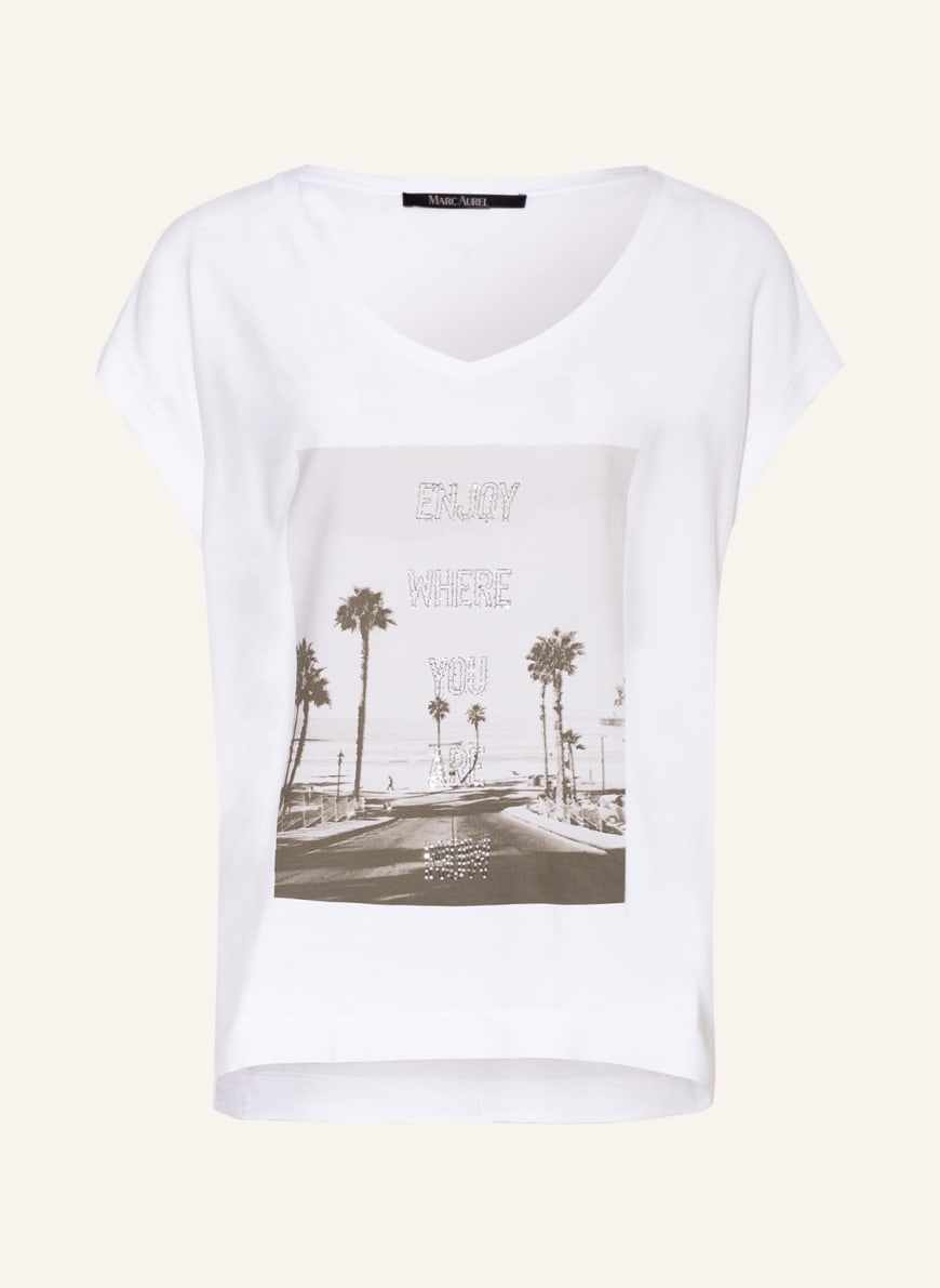 MARC AUREL T-shirt in mixed materials , Color: WHITE/ GRAY(Image 1)
