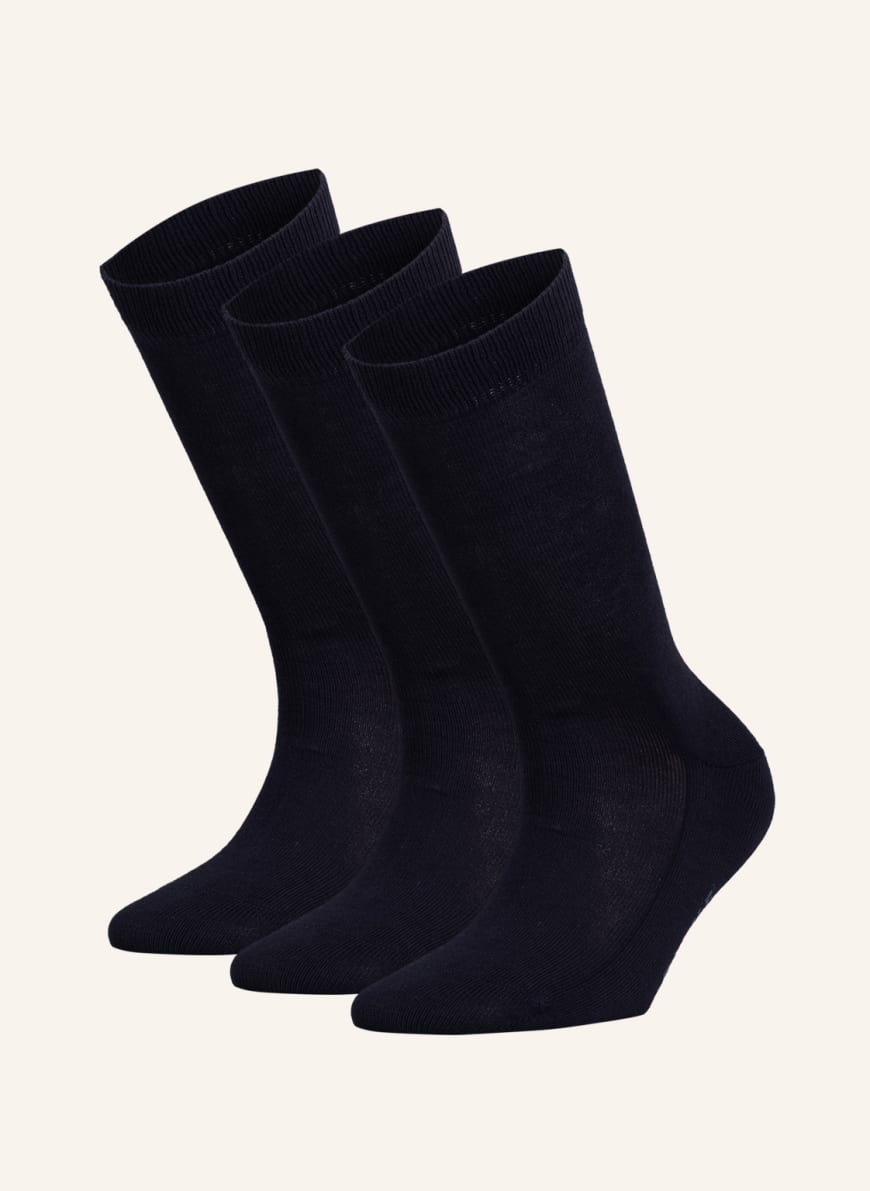 FALKE Skarpety FAMILY, 3 pary: 6379 DARK NAVY